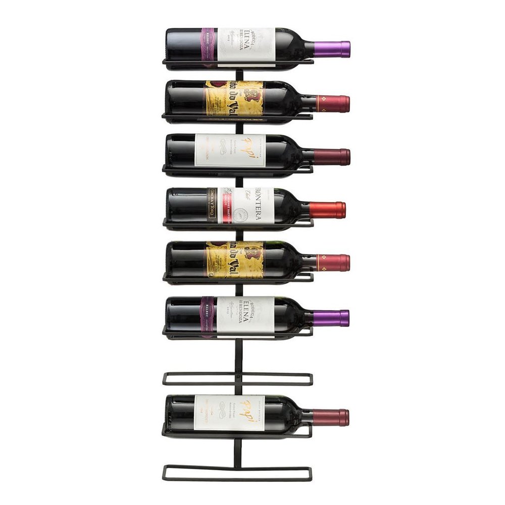 MIIBADO Elegant Wine Rack Stainless Steel Folding Rack Stand Hold 8 Wine Glasses and 8 Bottles of Wine,Bronze